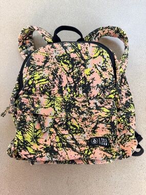 Volcom Mini Backpack Coral Black Abstract Canvas Small Bag